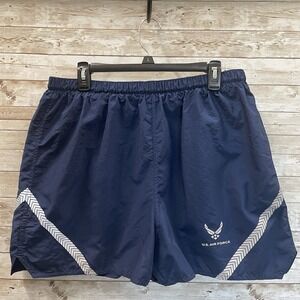US Air Force Men XXL PT Shorts Blue Brief Lined Physical Training Trunks READ